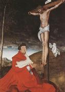 CRANACH, Lucas the Elder Cardinal Albrecht of Branden-burg before the Crucified Christ (mk08) Germany oil painting artist